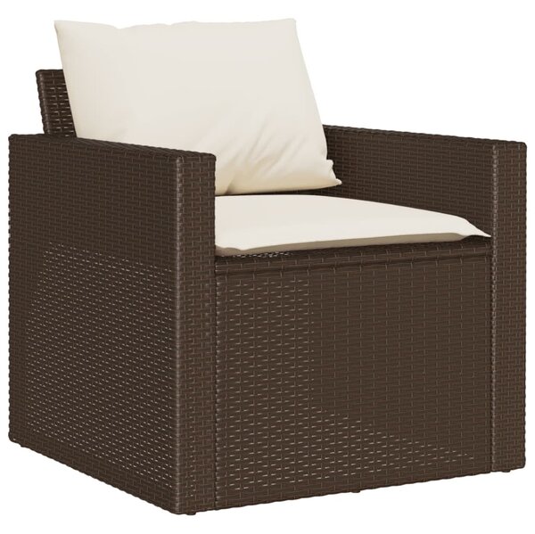4 részes barna polyrattan kerti ülőgarnitúra párnákkal