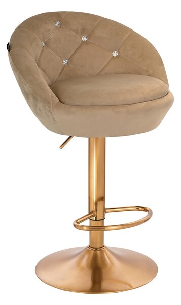 HR948W Latte Modern Velúr Szék Arany lábbal