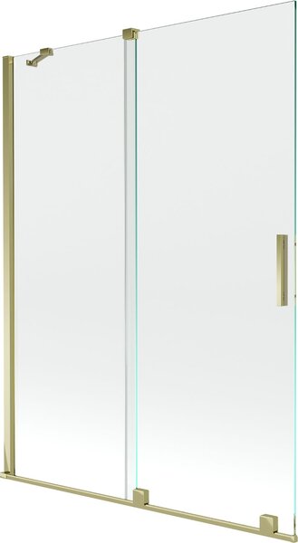 Mexen Velar 2-szárnyú, tolható fürdőkád paraván 130 x 150 cm, átlátszó, arany - 896-130-000-01-50