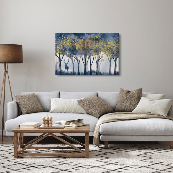 Kép egy szarvasról az erdőben (90x60 cm)