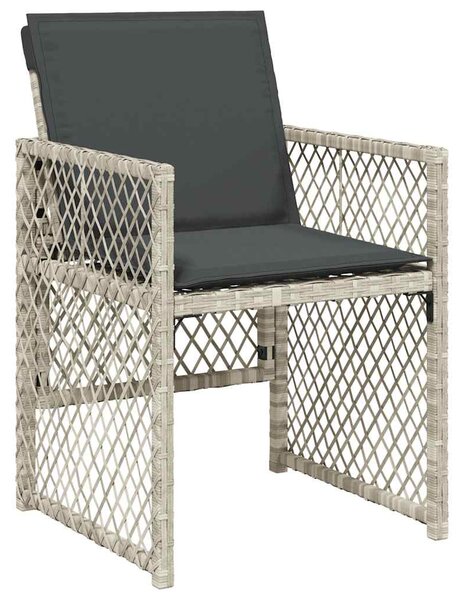 13 részes szürke polyrattan kerti étkezőgarnitúra párnákkal