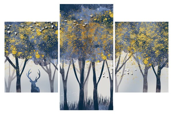 Kép egy szarvasról az erdőben (90x60 cm)