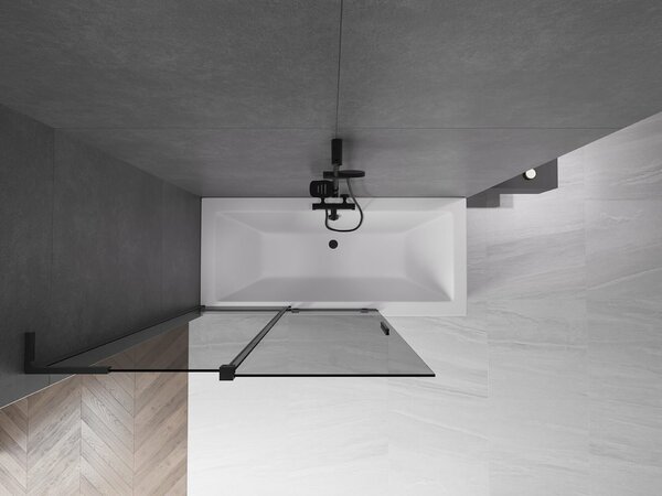 Mexen Velar L 2-szárnyú toló kádparaván 120 x 150 cm, grafit, fekete - 896-120-003-41-70