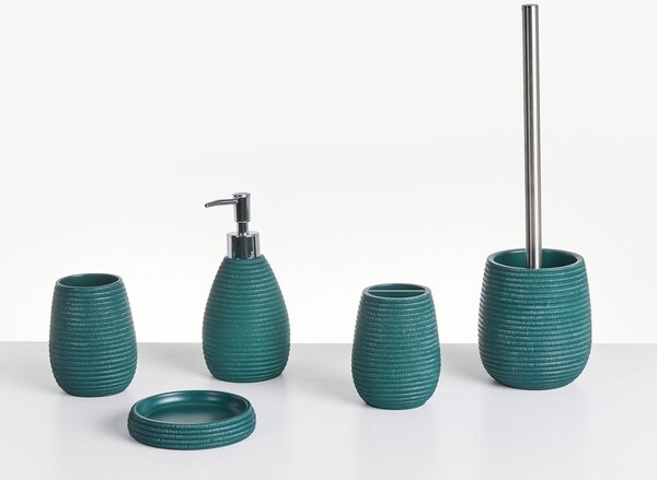 5 darabos fürdőszobai kiegészítő szett QUILCA Kékeszöld