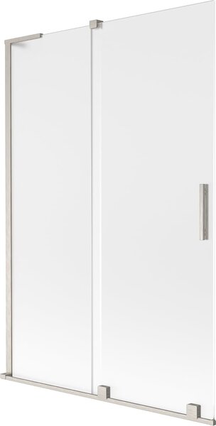 Mexen Velar L kétszárnyú tolózuhanyfal 120 x 150 cm, fagyott, polírozott nikkel - 896-120-003-31-97
