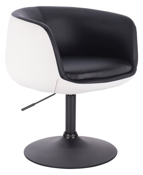 HC333N Fekete-Fehér modern szék fekete lábbal