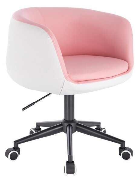 HC333K Rózsaszín-Fehér modern szék fekete lábbal