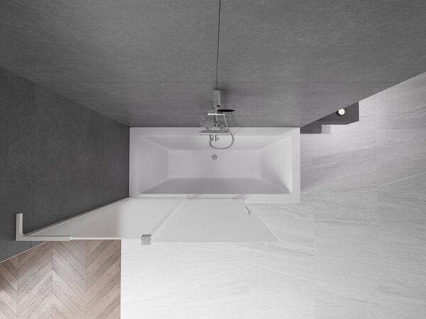 Mexen Velar L kétszárnyú tolózuhanyfal 120 x 150 cm, fagyott, polírozott nikkel - 896-120-003-31-97