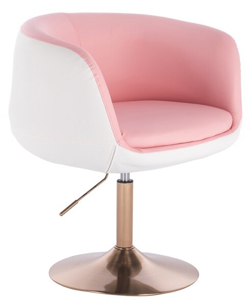 HC333N Rózsaszín-Fehér modern szék arany lábbal
