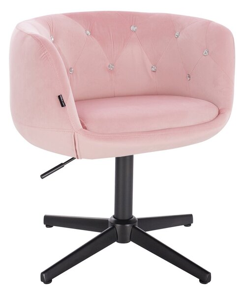 HR333CCROSS Rózsaszín modern velúr szék fekete lábbal
