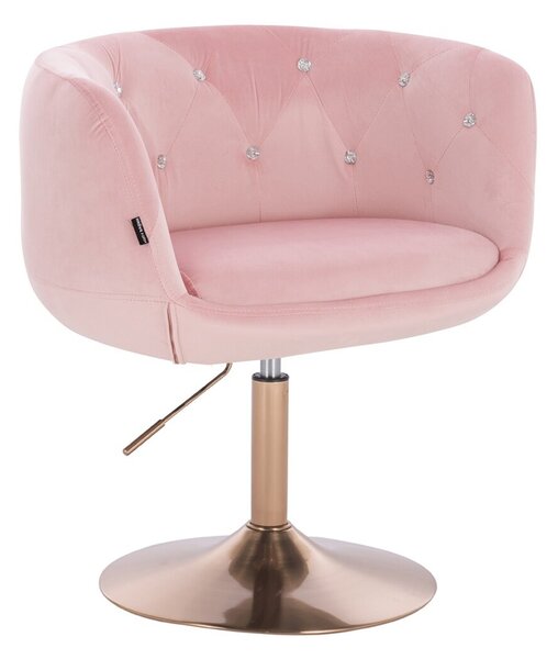 HR333CN Rózsaszín modern velúr szék arany lábbal