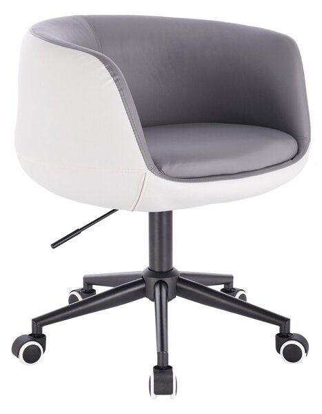 HC333K Szürke-Fehér modern szék fekete lábbal