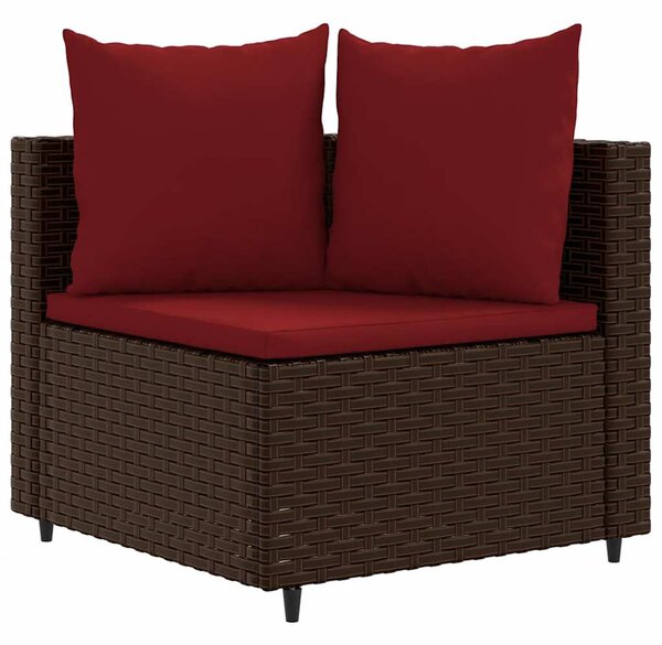 4 részes barna polyrattan kerti ülőgarnitúra párnákkal