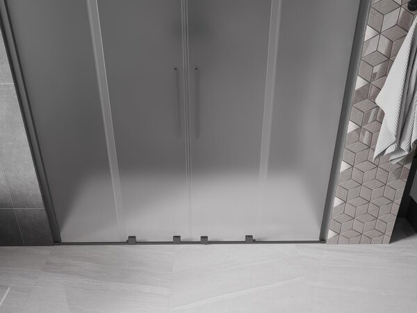 Mexen Velar Duo, tolózuhanyajtó nyitáshoz 170 cm, 8 mm-es matt üveg, polírozott grafit, 871-170-000-32-95