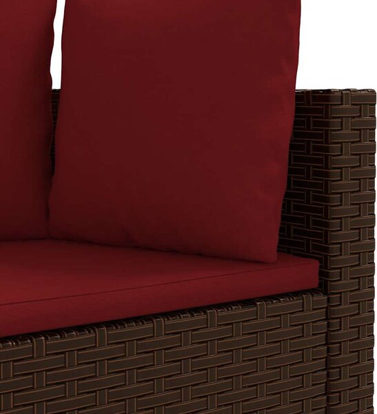 5 részes barna polyrattan kerti ülőgarnitúra párnával