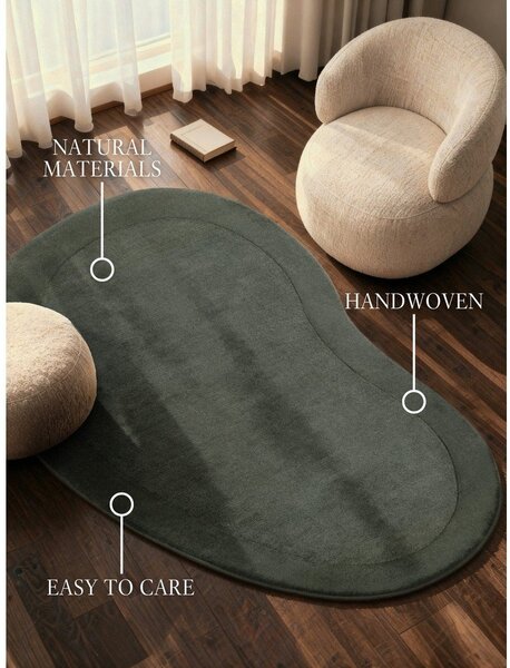 Sötétzöld kézi szövésű gyapjúkeverék szőnyeg 125x200 cm Kari Organic – Villeroy&Boch