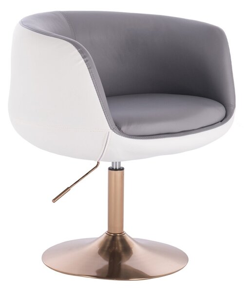 HC333N Szürke-Fehér modern szék arany lábbal