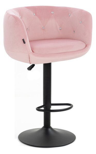 HR333CW Rózsaszín modern velúr szék fekete lábbal