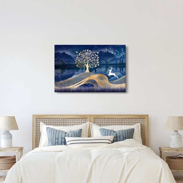 Szarvas képe teliholdkor (90x60 cm)