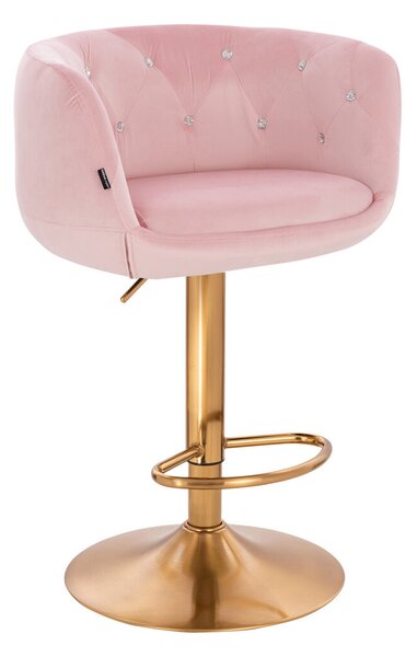 HR333CW Rózsaszín modern velúr szék arany lábbal