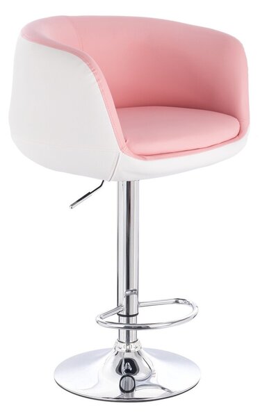 HC333W Rózsaszín-Fehér modern szék krómozott lábbal