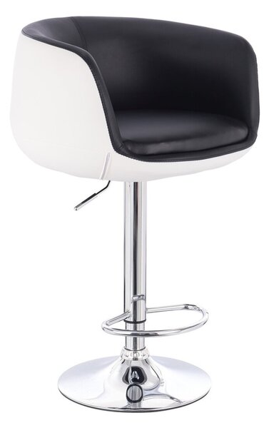 HC333W Fekete-Fehér modern szék krómozott lábbal