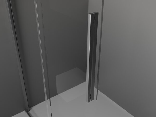Mexen Velar, zuhany paraván tolóajtóval Walk-in 100 x 200 cm, 8 mm-es matt üveg, polírozott grafit, 871-100-000-33-95