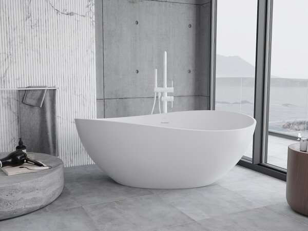 Mexen Parma, szabadon álló konglomerátum kád 160 x 95 cm, fehér matt, 57231609500