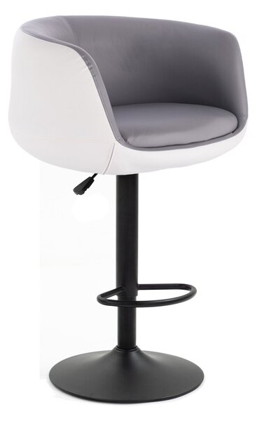 HC333W Szürke-Fehér modern szék fekete lábbal