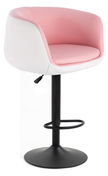 HC333W Rózsaszín-Fehér modern szék fekete lábbal