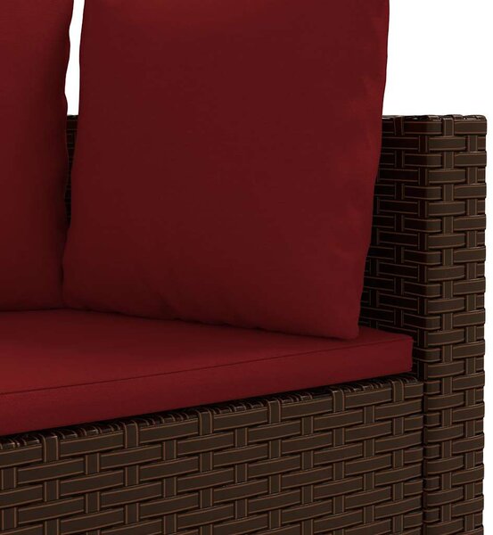 5 részes barna polyrattan kerti ülőgarnitúra párnával