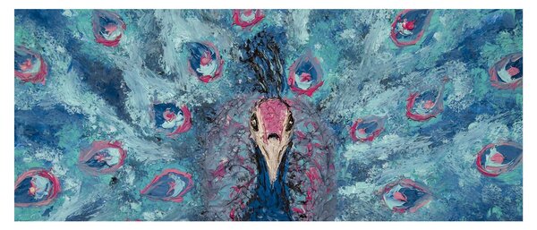 Egy festett páva képe (120x50 cm)