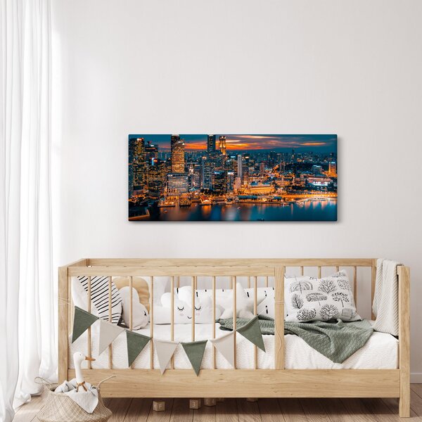 Éjszakai város képe (120x50 cm)
