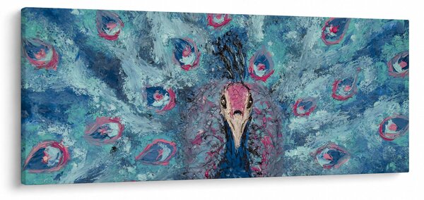 Egy festett páva képe (120x50 cm)