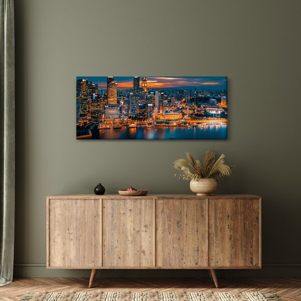 Éjszakai város képe (120x50 cm)