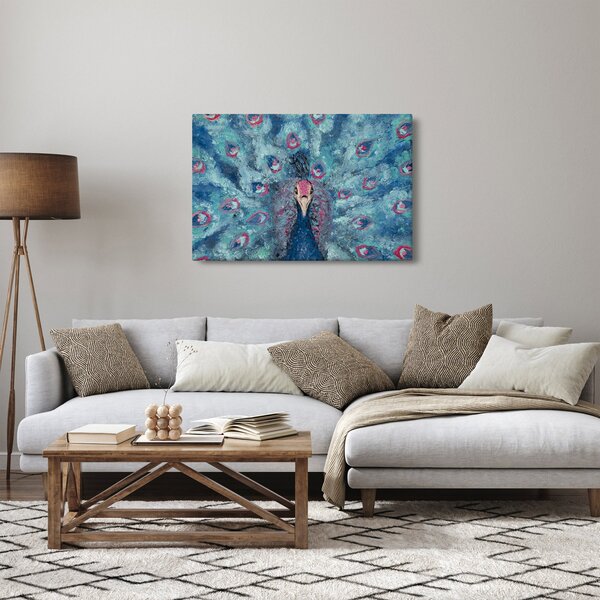 Egy festett páva képe (90x60 cm)