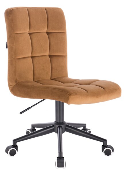 HR7009K Mézbarna modern velúr szék fekete lábbal