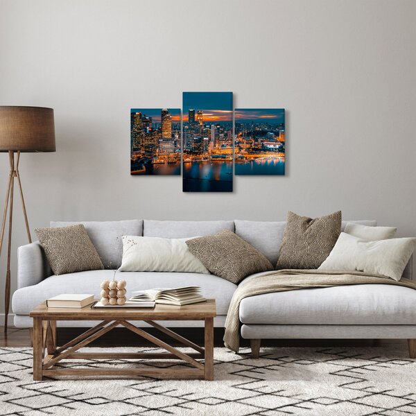 Éjszakai város képe (90x60 cm)