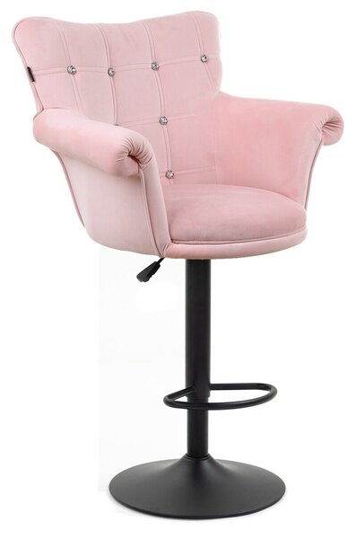 HR804CW Púder Rózsaszín modern velúr szék fekete lábbal