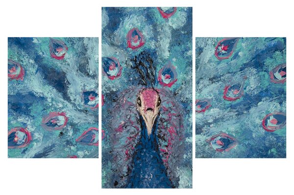 Egy festett páva képe (90x60 cm)