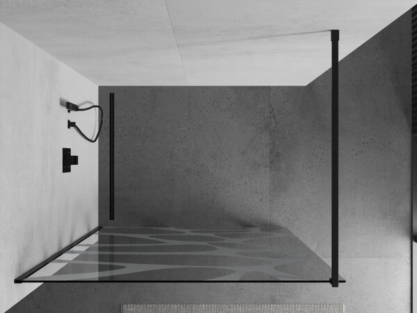 Mexen Kioto zuhanyparaván 70x200 cm 8 mm, fekete, fehér kivitel, 800-070-101-70-97