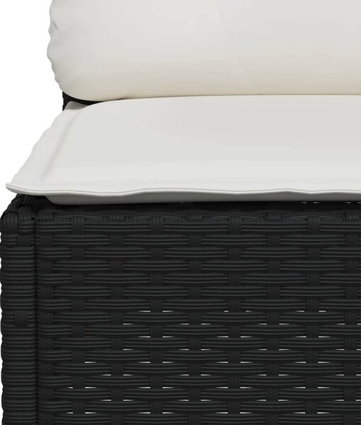 10 részes fekete polyrattan kerti ülőgarnitúra párnákkal