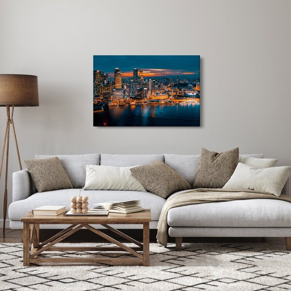 Éjszakai város képe (90x60 cm)