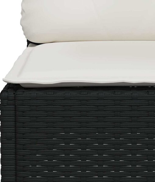 7 részes fekete polyrattan kerti ülőgarnitúra párnával