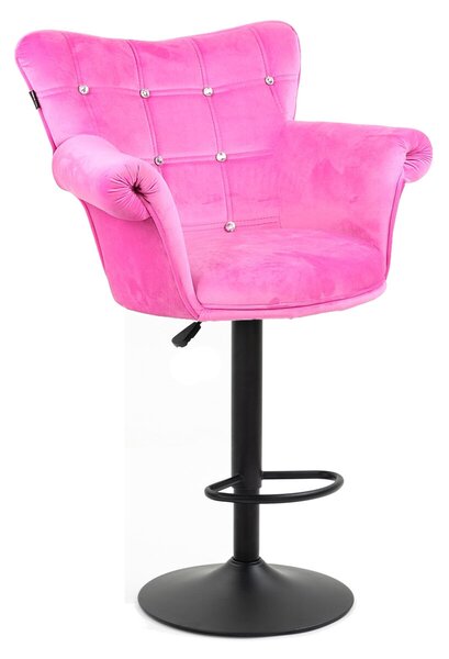 HR804CW Rózsaszín modern velúr szék fekete lábbal
