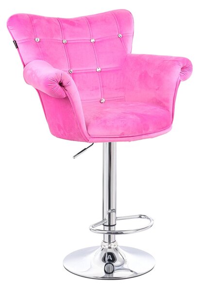 HR804CW Rózsaszín modern velúr szék krómozott lábbal