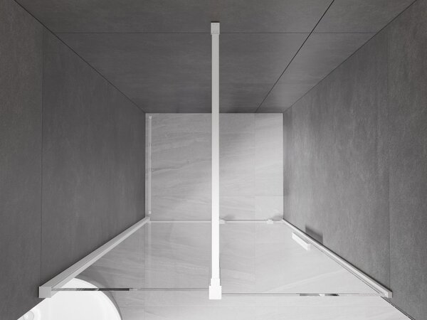 Mexen Velar, nyitható tolóajtó 90x200 cm, 8mm átlátszó üveg, fehér, 871-090-000-01-20