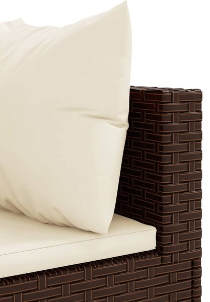 7 részes barna polyrattan kerti ülőgarnitúra párnákkal