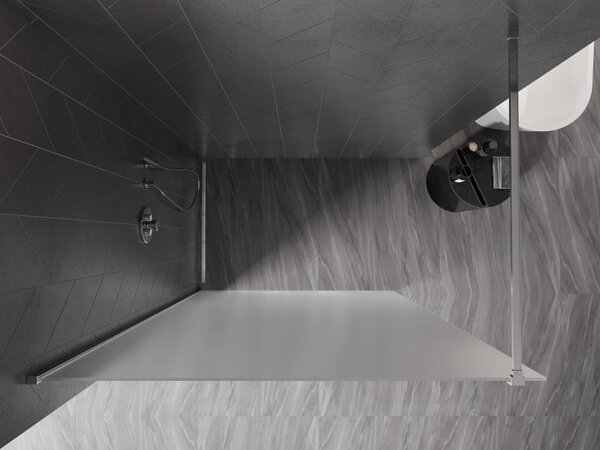 Mexen, Mexen Kioto-X zuhanyfal 120 x 200 cm, matt 10 mm, króm - 800-120-101-01-30-X