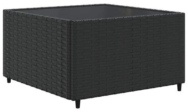 6 részes fekete polyrattan kerti ülőgarnitúra párnákkal